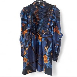 FARM Rio Pietra Blue Floral Mini Dress. Never worn.